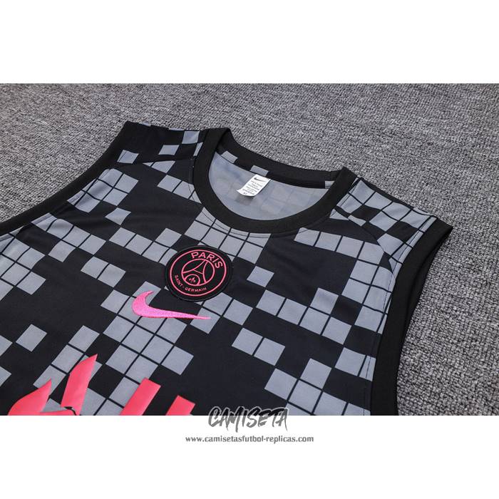 Camiseta de Entrenamiento Paris Saint-Germain 2023-2024 Sin Mangas Negro y Gris